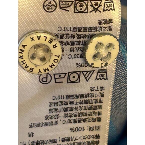 Tommy Bahama Mens Short Sleeve Button Up Shirt Blue White Plaid Size Large (5331 - Picture 8 of 9